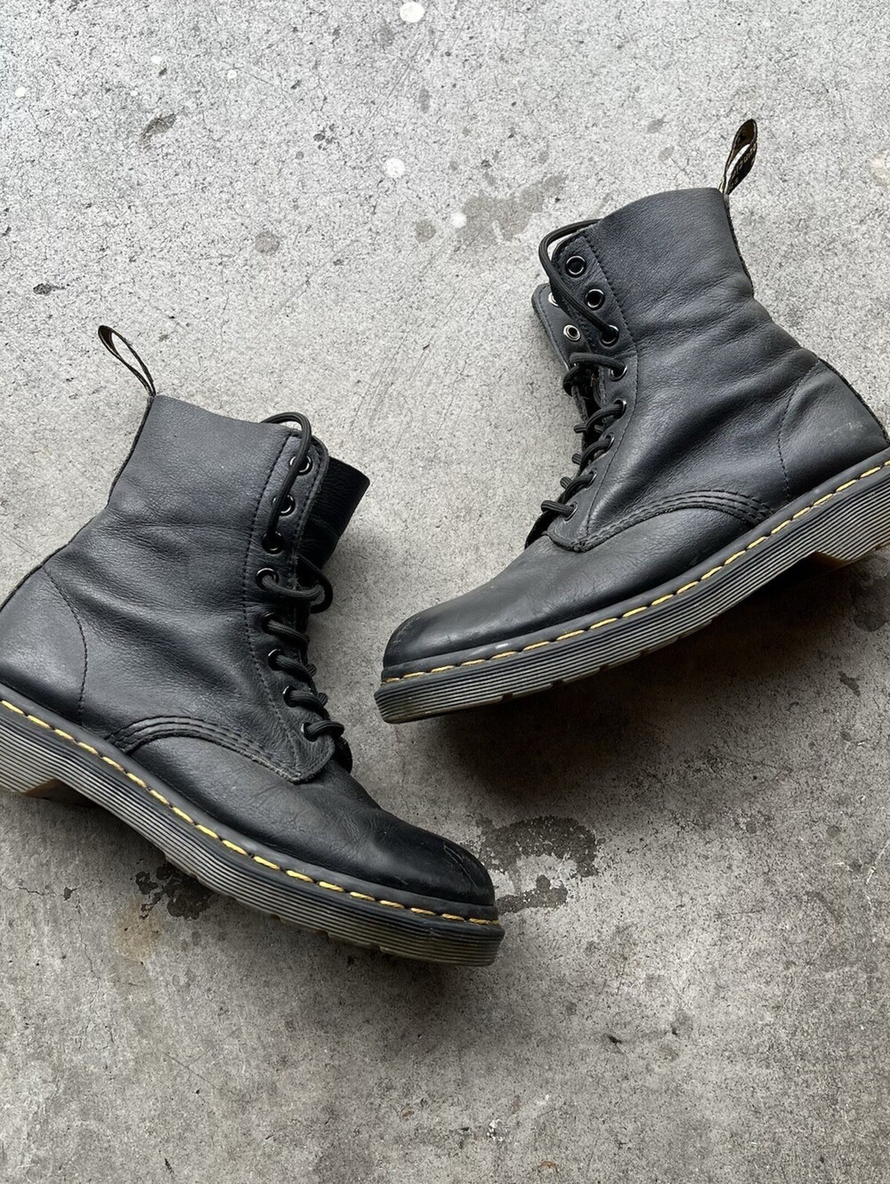 Doc Martens Air Wair 1460 W Black Bounce Sole Combat Style Boots Womens Size 6